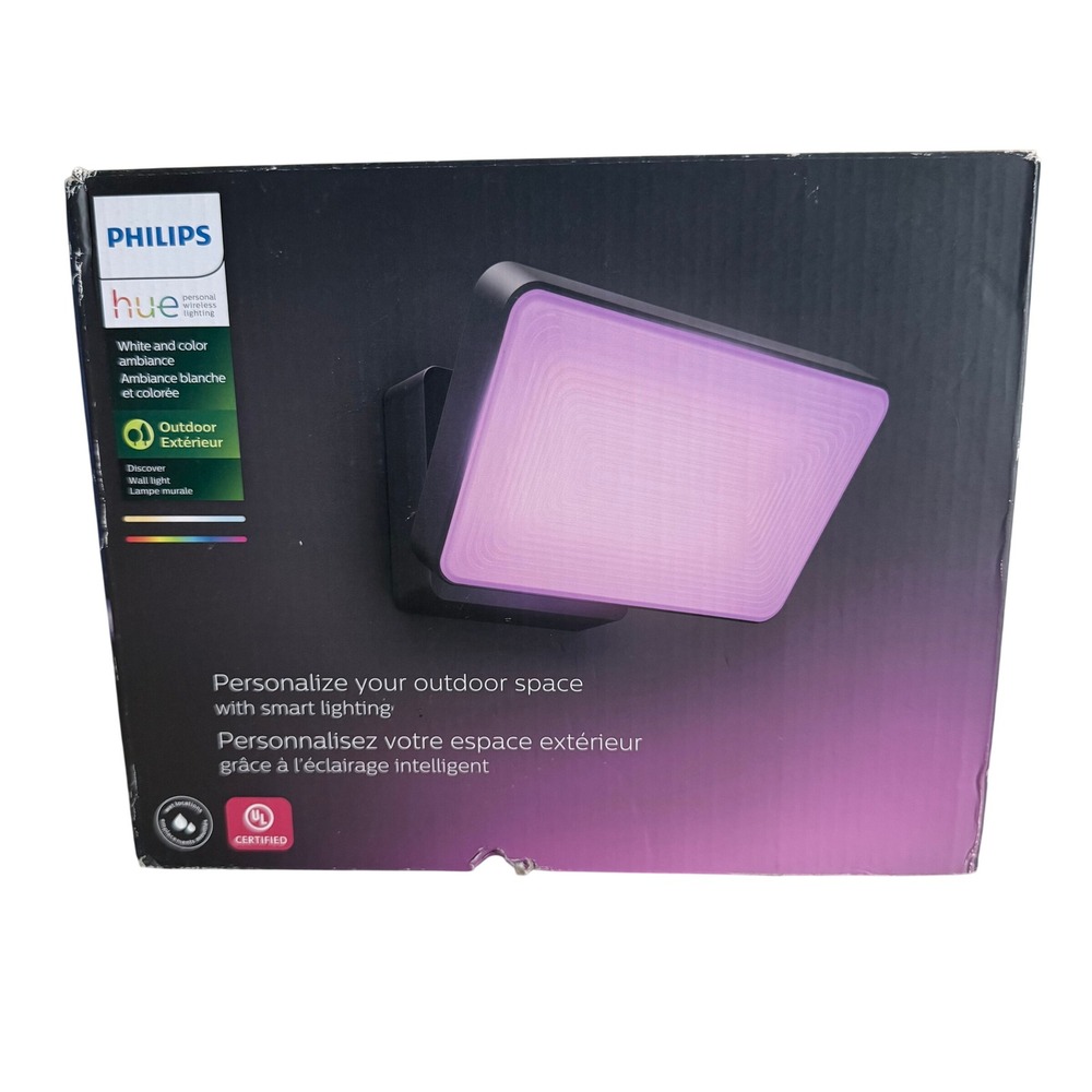 Philips Hue Discover Outdoor Wall Light Black 2250lm RGB Smart Home Modern LED